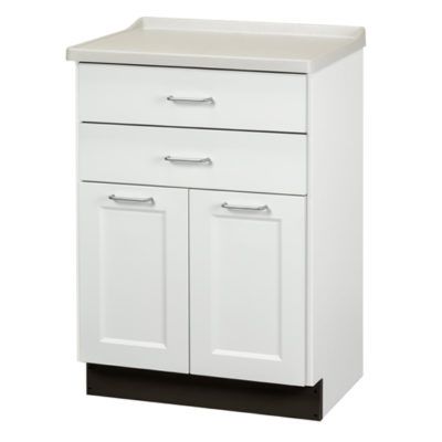 Clinton Fashion Finish Molded Top Treatment Cabinet with 2 Doors and 2 Drawers  Arctic White