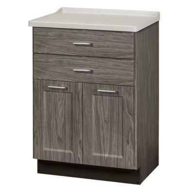 Clinton Fashion Finish Molded Top Treatment Cabinet with 2 Doors and 2 Drawers  Metropolis Gray