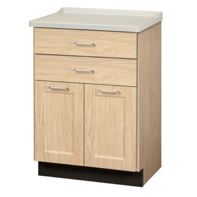 Clinton Fashion Finish Molded Top Treatment Cabinet with 2 Doors and 2 Drawers - Sunlight Oak