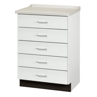 Clinton Fashion Finish Molded Top Treatment Cabinet with 5 Drawers - Arctic White