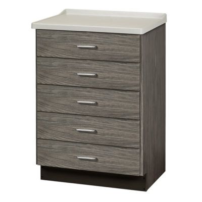 Clinton Fashion Finish Molded Top Treatment Cabinet with 5 Drawers - Metropolis Gray