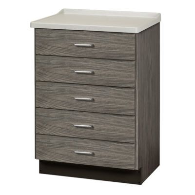 Clinton Fashion Finish Molded Top Treatment Cabinet with 5 Drawers  Metropolis Gray
