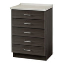 Clinton Fashion Finish Molded Top Treatment Cabinet with 5 Drawers 