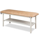 Clinton Flat Top Alpha Series Straight Line Treatment Table with Full Shelf