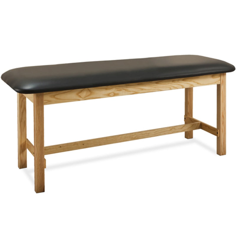 Clinton Flat Top Classic Series Straight Line Treatment Table  30 inch - Wedgewood with Natural Finish
