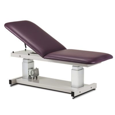 Clinton General Ultrasound Table with Adjustable Backrest  Wide Width (34 in) in Black