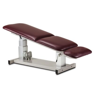 Clinton General Ultrasound Table with Three-Section Top  Wide Width (34 in) in Black