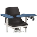 Clinton H Series E-Z-Clean Hydraulic Blood Drawing Chair  Padded Arms - Wedgewood