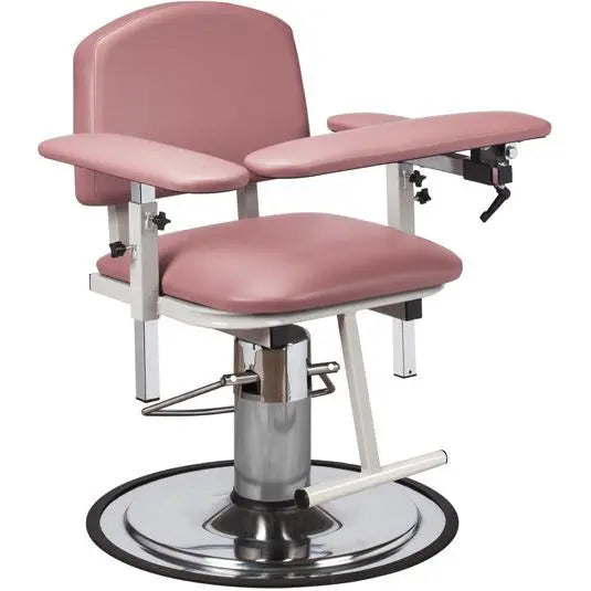 Clinton H Series Padded Hydraulic Blood Drawing Chair  ClintonClean-Rotating-Sloped-Arms