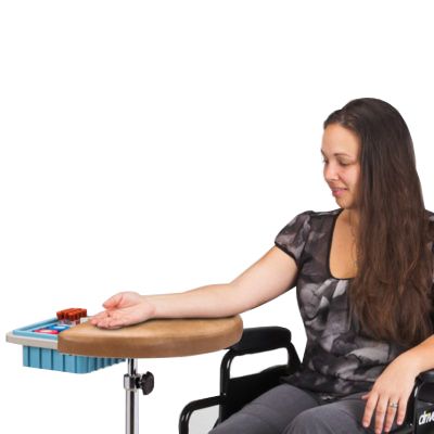Clinton Half Round Stationary Padded Phlebotomy Stand  Wedgewood