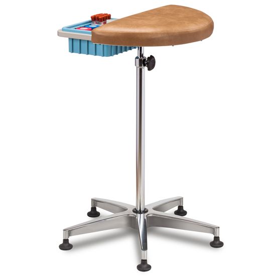 Clinton Half Round Stationary Padded Phlebotomy Stand  Black