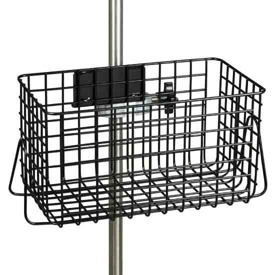 Clinton IV Pole Heavy Duty Wire Basket  14 x 8 x 8.5 - Stainless Steel