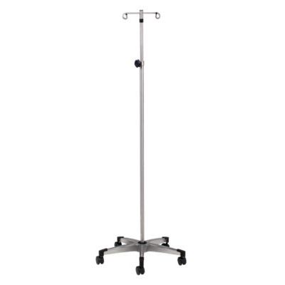 Clinton IV Pole  5 Leg, SS, 2 Hooks