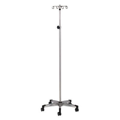 Clinton IV Pole  5 Leg, SS, 4 Hooks