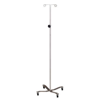 Clinton IV Pole  Economy SS, IV w/ Welded 2 Hooks