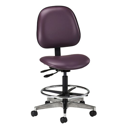 Clinton Lab Stool with Contour Seat and Backrest  Black