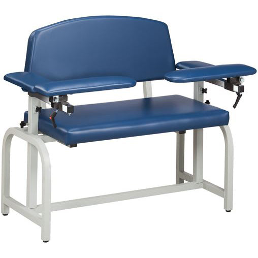 Clinton Lab X Extra Wide Padded Blood Drawing Chair  ClintonClean Arms/Armrests - Wedgewood