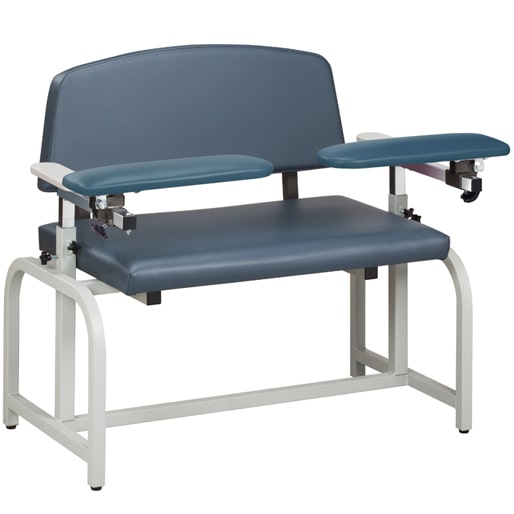 Clinton Lab X Series Bariatric Blood Drawing Chair with Padded Arms  ClintonClean Flip Arms - Wedgewood