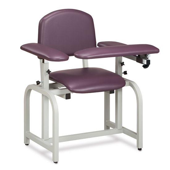 Clinton Lab X Series Blood Drawing Chair with Padded Arms  ClintonClean Arm/Armrests - Black