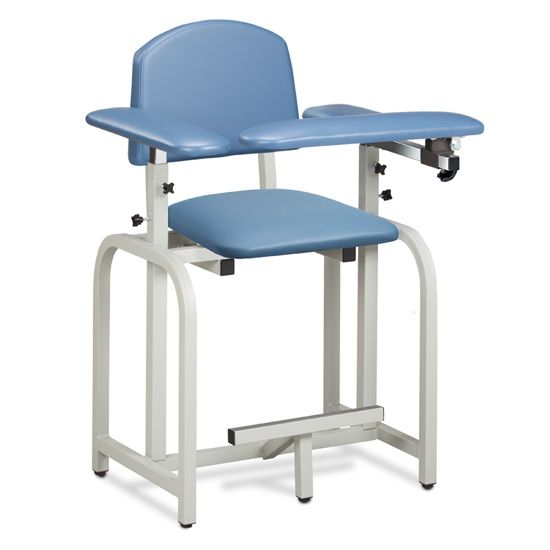 Clinton Lab X Series Extra-Tall Blood Drawing Chair with Padded Arms  ClintonClean Arm/Armrests - Black