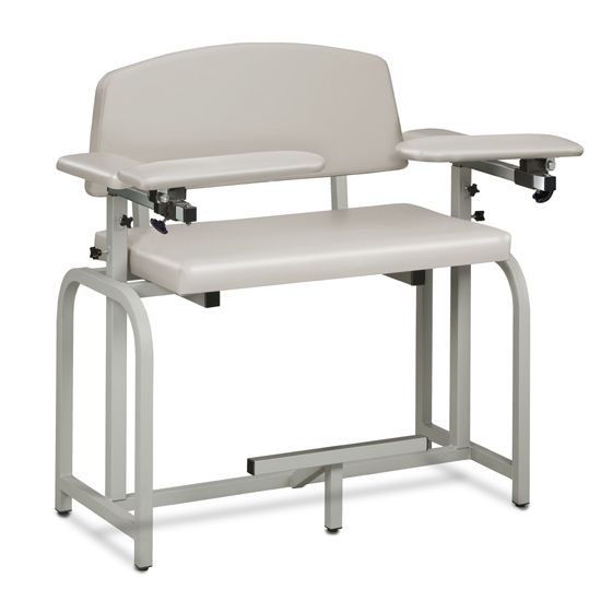 Clinton Lab X Series Extra-Wide and Extra-Tall Blood Drawing Chair with Padded Arms  ClintonClean Arm/Armrests - Black