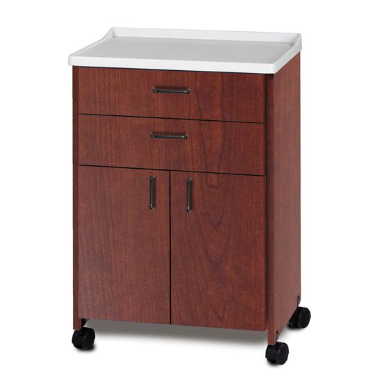 Clinton Molded Top Mobile Treatment Cabinet with 2 Doors and 2 Drawers  Ashen Gray