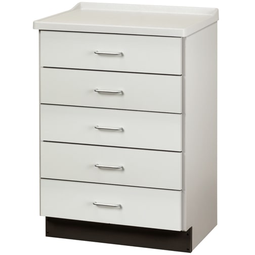 Clinton Molded Top Treatment Cabinet with 5 Drawers  Slate Gray