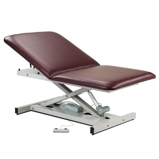 Clinton Open Base Extra Wide Bariatric Power Table with Adjustable Backrest  40" Wide in Black