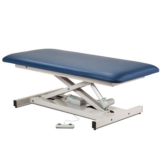 Clinton Open Base Extra Wide Bariatric Straight Top Power Table  40" Wide in Black