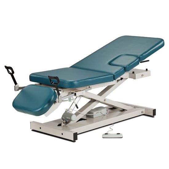 Clinton Open Base Multi-Use Power Imaging Table with Stirrups  Black