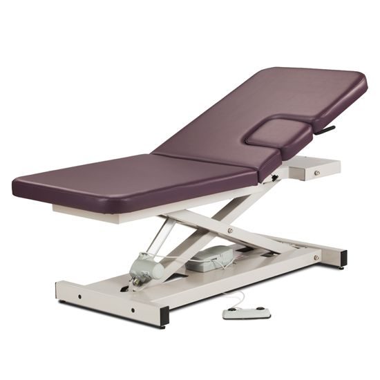Clinton Open Base Power Imaging Table with Window Drop and Adjustable Backrest