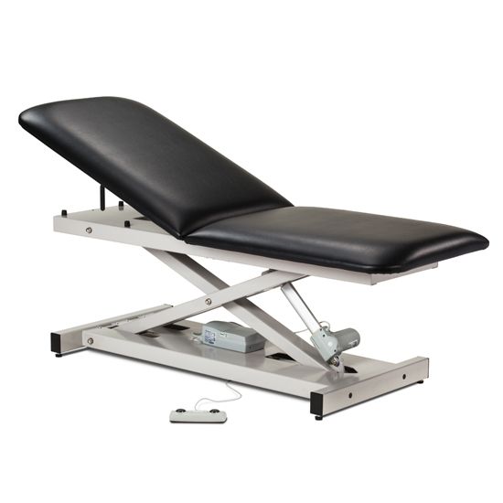 Clinton Open Base Power Table with Adjustable Backrest  Black