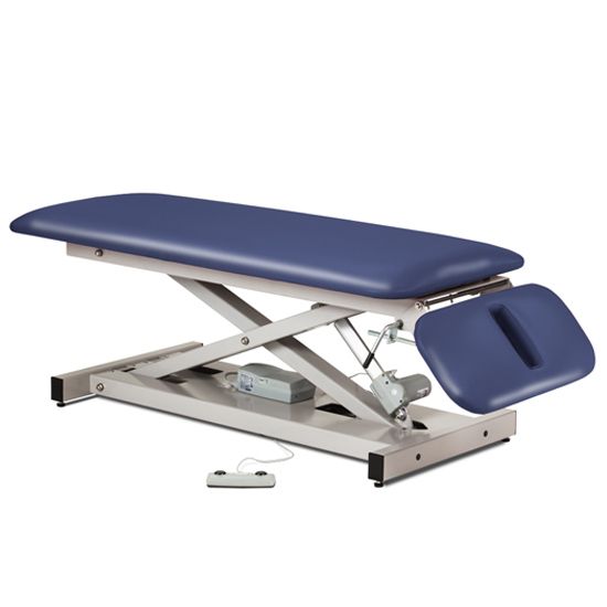 Clinton Open Base Space Saver Power Table with Drop Section  Black