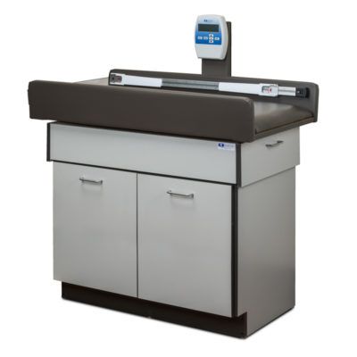 Clinton Pediatric Scale/Treatment Table (2 Doors)  Black in Slate Gray Laminate
