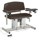Clinton Power Series Bariatric Blood Drawing Chair with Padded Arms  ClintonClean Flip Arms/Elbow Rests - Warm Gray
