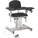 Clinton Power Series Blood Drawing Chair with Padded Arms - Black