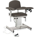 Clinton Power Series Blood Drawing Chair with Padded Arms - Gunmetal