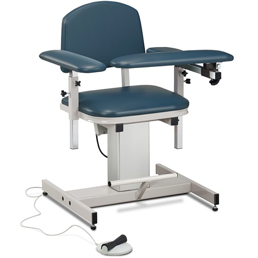 Clinton Power Series Blood Drawing Chair with Padded Arms  ClintonClean Arm/Armrests - Black