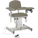 Clinton Power Series Blood Drawing Chair with Padded Arms - Warm Grey