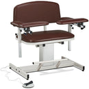 Clinton Power Series Extra-Wide Blood Drawing Chair with Padded Arms - Burgundy