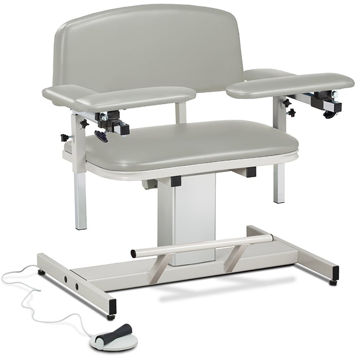 Clinton Power Series Extra-Wide Blood Drawing Chair with Padded Arms  ClintonClean Armrest and Flip Arms - Country Mist