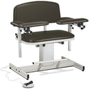 Clinton Power Series Extra-Wide Blood Drawing Chair with Padded Arms  ClintonClean Armrest and Flip Arms - Warm Gray