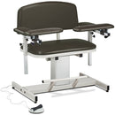 Clinton Power Series Extra-Wide Blood Drawing Chair with Padded Arms - Gunmetal
