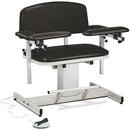 Clinton Power Series Extra-Wide Blood Drawing Chair with Padded Arms  ClintonClean Armrest and Flip Arms - Black