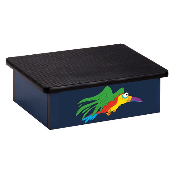 Clinton Rainforest Parrot Blue Laminate Step Stool