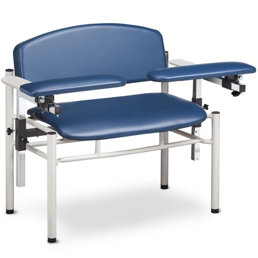 Clinton SC Series Extra-Wide Padded Blood Drawing Chair with Padded Flip Arms  ClintonClean Flip Arms - Wedgewood