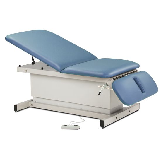 Clinton Shrouded Extra Wide Bariatric Power Table with Adjustable Backrest and Drop Section  40" Wide in Black
