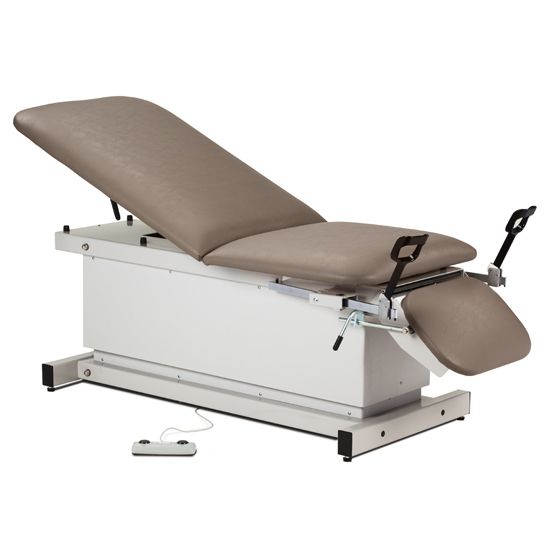 Clinton Shrouded Power Table with Stirrups, Adjustable Backrest, and Footrest  Black