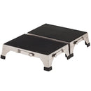 Clinton Stainless Steel Stacking Stools connected end to end