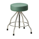 Clinton Stainless Steel Stool  with Upholstered Seat and Rubber Feet